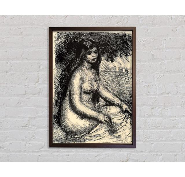 Renoir Bather 3 Framed Print Rosalind Wheeler Size: 118.9cm H x 84.1cm W x 3.3cm D, Format: Walnut Framed Canvas on Productcaster.