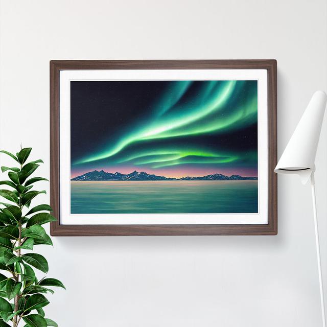 Adventurous Northern Lights - Single Picture Frame Painting ClassicLiving Size: 25cm H x 34cm W x 2cm D, Frame Colour: Walnut Framed on Productcaster.