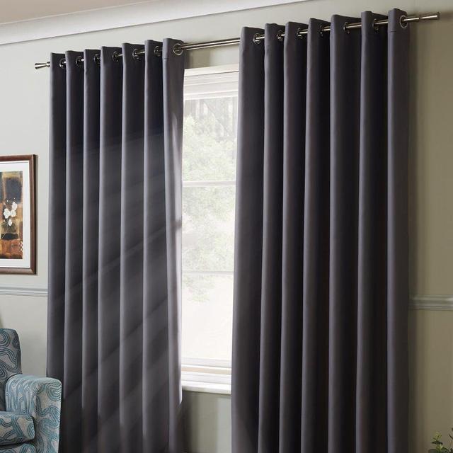 Bigham Eyelet Blackout Thermal Sliding Panel Curtains Wayfair Basics Colour: Silver, Panel Size: 116 W x 182 D cm on Productcaster.