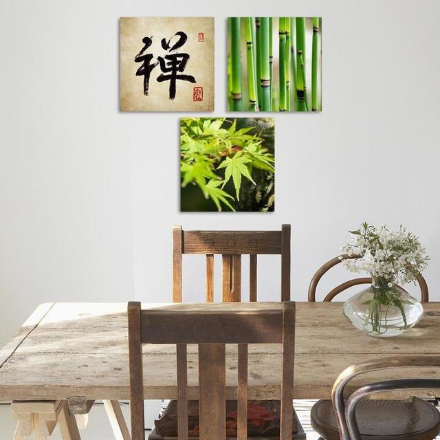 Green Asia - 3 Piece Wrapped Canvas Panoramic Photograph Print Set World Menagerie Size: 60cm H x 180cm W on Productcaster.