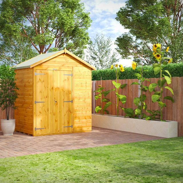 6 ft. W x 4 ft. D Power Double Door Apex Shiplap Dip Treated Windowless Shed (4x6) POWERSHEDS on Productcaster.