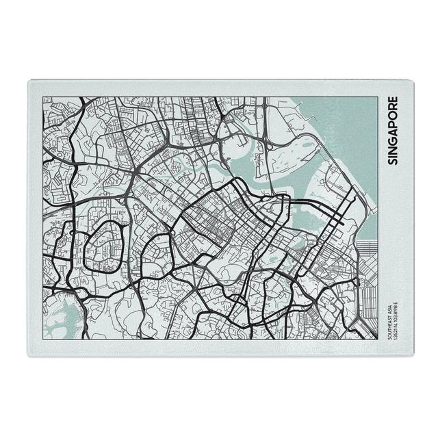 Map Singapore Asia Chopping Board East Urban Home Size: 28.5cm W x 39cm L on Productcaster.