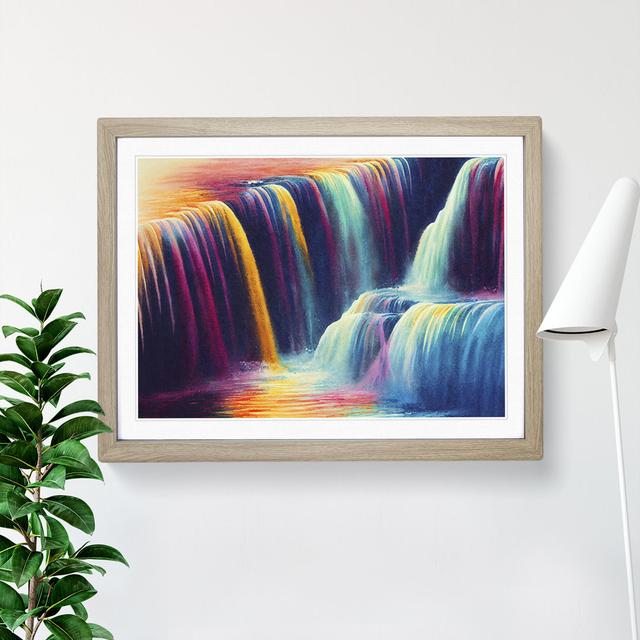 Colourful Watercolour - Single Picture Frame Print Alpen Home Frame Colour: Oak Framed, Size: 46cm H x 64cm W x 2cm D on Productcaster.