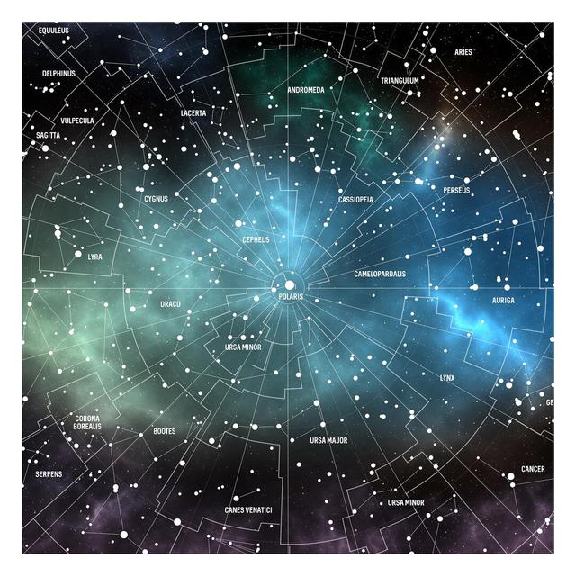 Constellation Map Galaxy Fog 3.36m x 3.36m Textured Matte Peel & Stick Wall Mural East Urban Home on Productcaster.