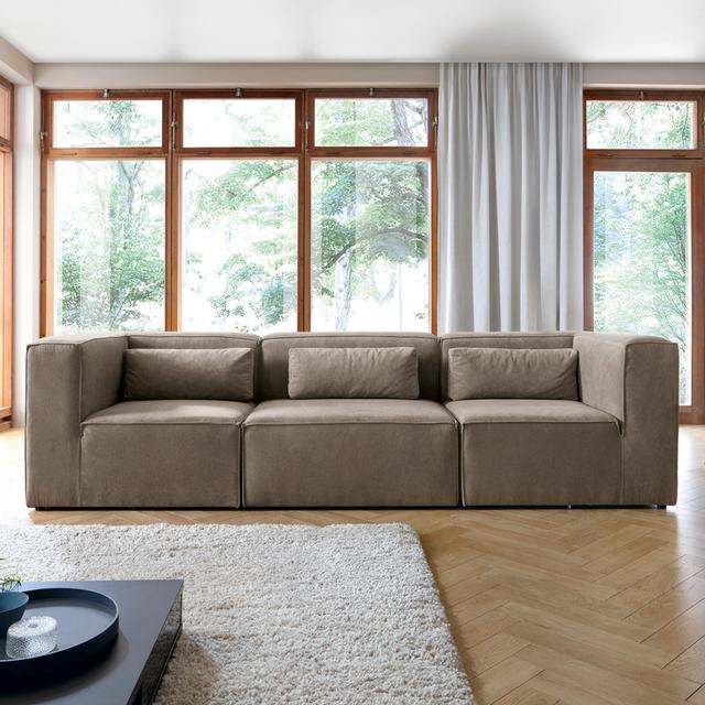 Dejah 4 Seater Upholstered Sofa Rosalind Wheeler Upholstery Colour: Brown on Productcaster.