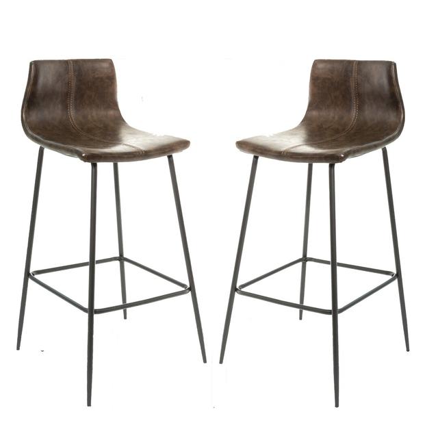 Encinas 75cm Bar Stool (Set of 2) Borough Wharf Upholstery Colour: Brown on Productcaster.