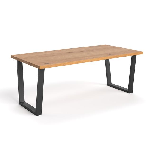 Luxurious premium dining table made of solid oak Williston Forge Size: 75cm H x 180cm L x 100cm D on Productcaster.