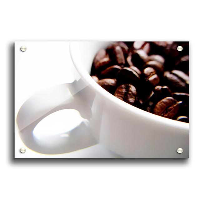 White Coffee Bean Mug Portrait - Unframed Photograph Print on Acrylic East Urban Home Size: 59.4cm H x 84.1cm W on Productcaster.