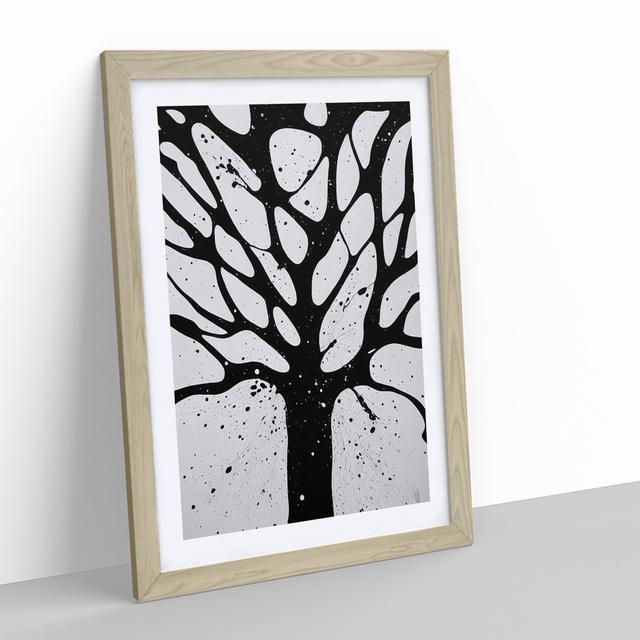 A Monochrome Tree No.2 - Picture Frame Graphic Art Metro Lane Frame Colour: Oak Framed, Size: 64cm H x 46cm W x 2cm D on Productcaster.