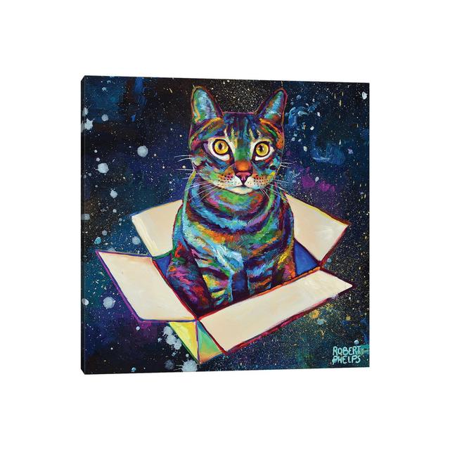 Space Cat by Robert Phelps - Wrapped Canvas Gallery-Wrapped Canvas Giclée ClassicLiving Size: 45.72cm H x 45.72cm W x 3.81cm D on Productcaster.