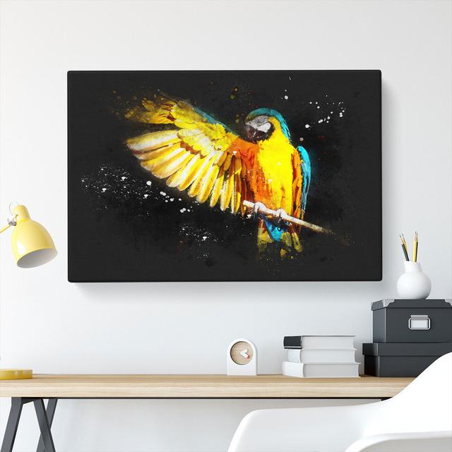 Yellow Macaw Parrot - Wrapped Canvas Graphic Art Print East Urban Home Size: 60cm H x 91cm W x 3cm D on Productcaster.