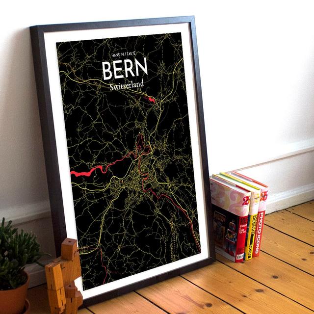 Bern City Map - No Frame Print East Urban Home Size: 43cm H x 28cm W x 0.13cm D on Productcaster.