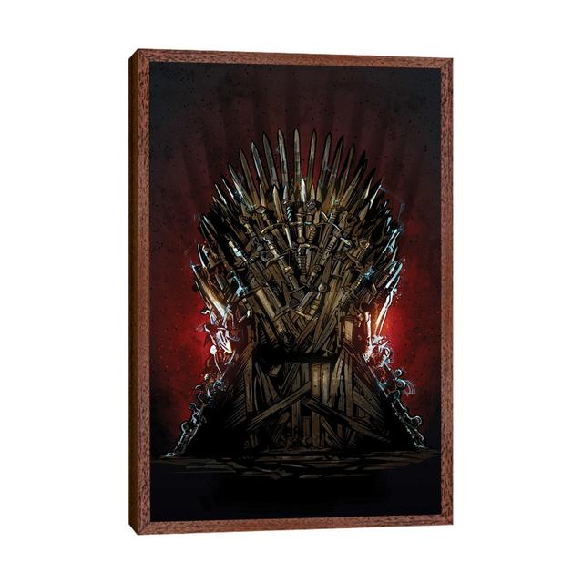 Leinwandbild Iron Throne Got von Nikita Abakumov Happy Larry Format: Brauner Schattenfugenrahmen, Größe: 101,06 cm H x 66,04 cm B x 3,81 cm T on Productcaster.