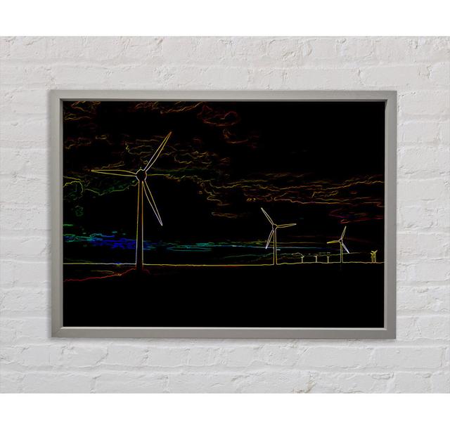 Wind Farm 02 - Single Picture Frame Art Prints on Canvas Bright Star Size: 84.1cm H x 118.9cm W x 3.3cm D on Productcaster.