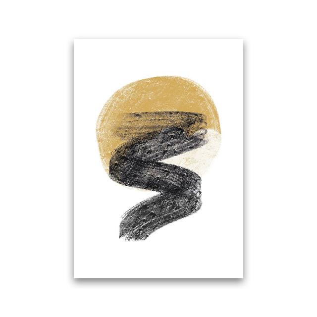 Dalia Chalk Gold Moon Zig Art Print By Pixy Paper A2 / Oak Grain Ivy Bronx Size: 42cm H x 29.7cm W x 1cm D, Format: Unframed on Productcaster.