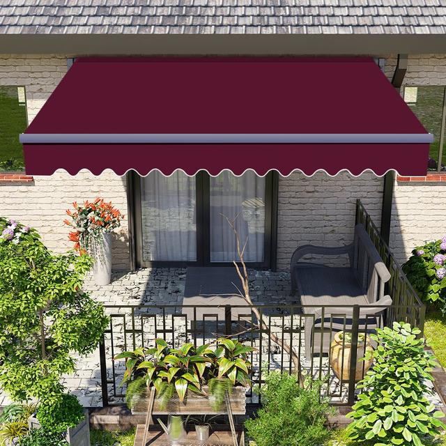 Popponesset 2.5m W x 2m D Retractable Patio Awning Dakota Fields Colour: Wine Red on Productcaster.