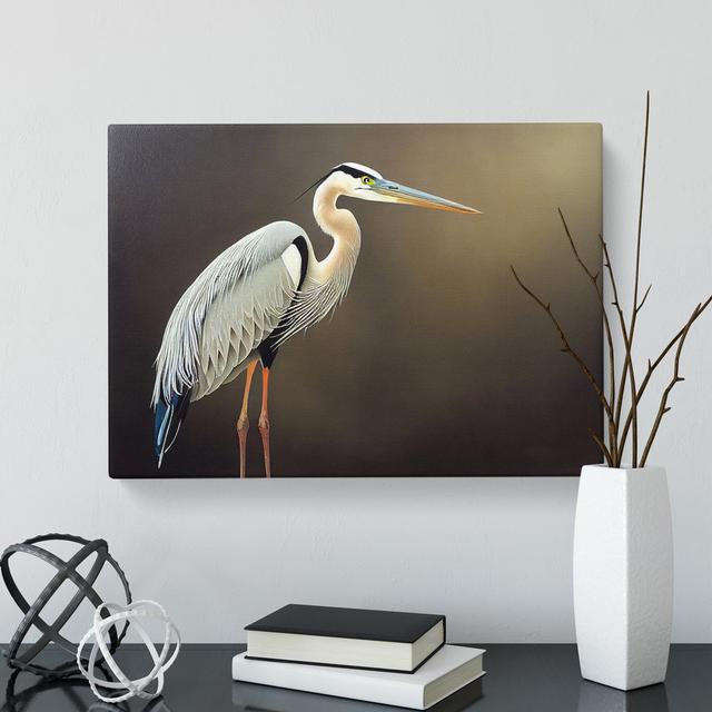 An Astounding Heron Bird - Wrapped Canvas Graphic Art House of Hampton Size: 40cm H x 60cm W x 3cm D on Productcaster.