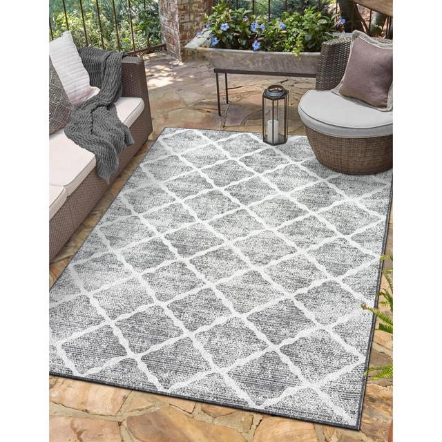 Annegreth Grey Indoor/Outdoor Rug Marlow Home Co. Rug Size: Rectangle 160 x 230cm on Productcaster.