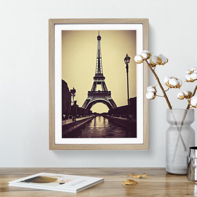 XV1022-4710X Towards The Eiffel Tower - Graphic Art Fairmont Park Matte Colour: White, Format: Oak Framed Paper, Size: 66cm H x 48cm W on Productcaster.