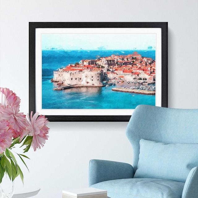 Ancient City Walls Of Dubrovnik In Croatia - Single Picture Frame Painting East Urban Home Size: 33cm H x 45cm W x 2cm D, Frame Option: Black Framed on Productcaster.