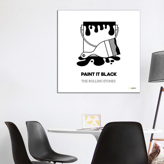 Paint It Black by Rafael Gomes - Wrapped Canvas Typography Happy Larry Size: 93.98cm H x 93.98cm W x 1.91cm D on Productcaster.