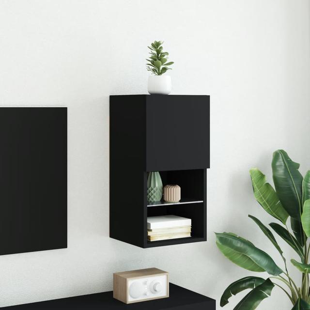 Metro Lane TV Cabinet With LED Lights Black 30.5X30x60 Cm Metro Lane Colour: Black on Productcaster.