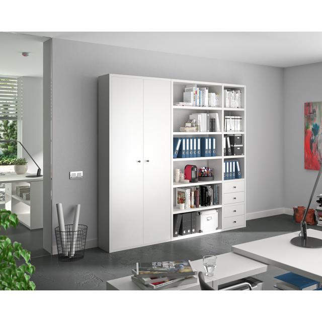 10 shelves/22 high/2 doors/2304cmB office cabinet FIF Moebel Colour: High Gloss White on Productcaster.