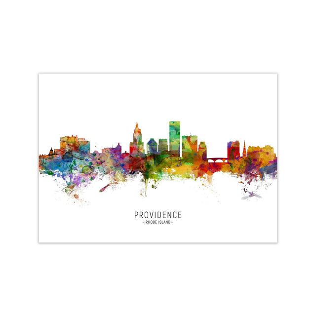 Providence Rhode Island Skyline by Michael Tompsett - Print Latitude Run Format: Unframed, Size: 42cm H x 59cm W x 1cm D on Productcaster.