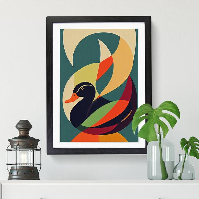 Duck Art Nouveau Vol.2 - Picture Frame Graphic Art Metro Lane Frame Option: Black, Size: 34cm H x 25cm W x 2cm D on Productcaster.