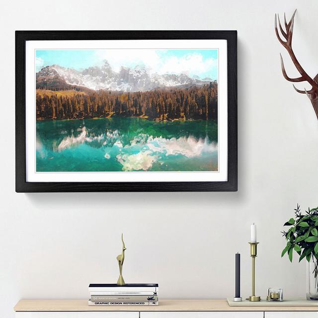 Mountain View Reflection - Picture Frame Graphic Art Print East Urban Home Size: 48cm H x 65cm W x 2cm D, Frame Option: Black Framed on Productcaster.