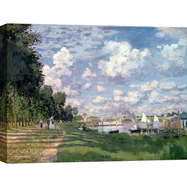 The Marina At Argenteuil by Claude Monet - Wrapped Canvas Painting Rosalind Wheeler Size: 90cm H x 120cm W x 4cm D on Productcaster.