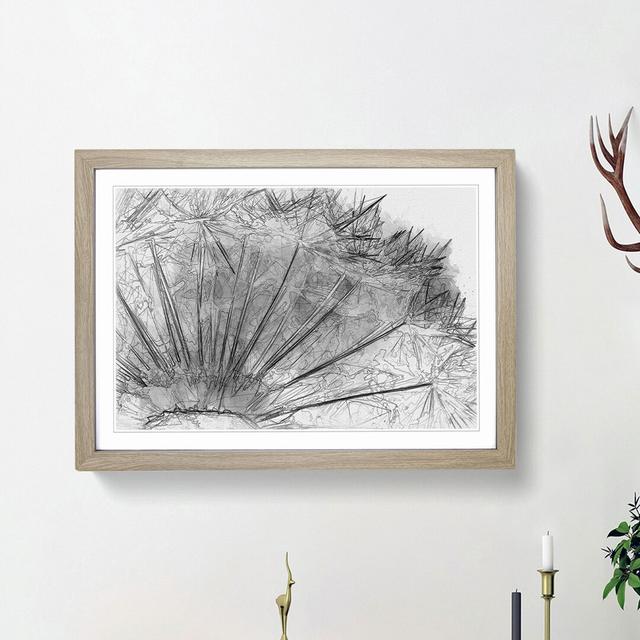 Dandelion Seed Sketch in Abstract - Picture Frame Graphic Art Print East Urban Home Frame Option: Oak Framed, Size: 48cm H x 65cm W x 2cm D on Productcaster.