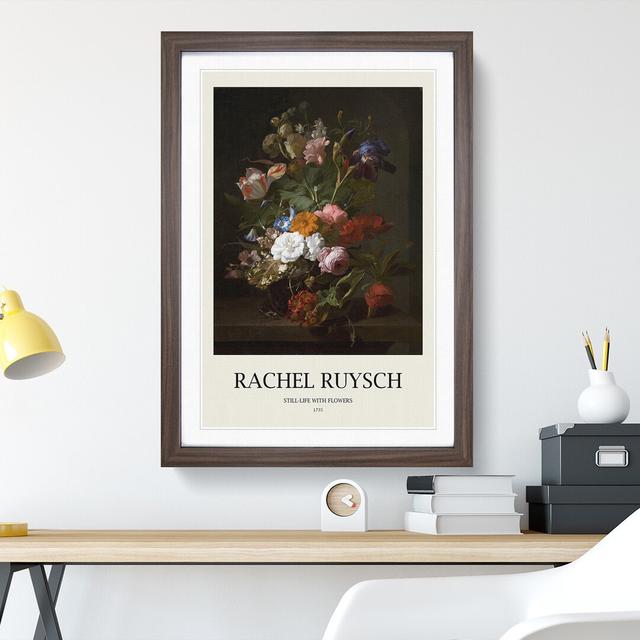 Still Life with Flowers Vol.4 by Rachel Ruysch - Picture Frame Graphic Art East Urban Home Size: 65cm H x 48cm W x 2cm D, Frame Option: Walnut Framed on Productcaster.