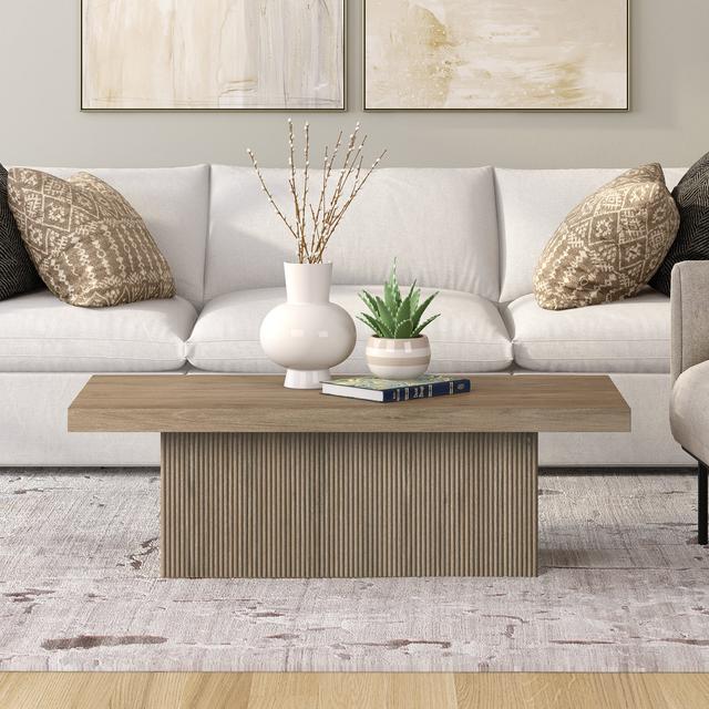 Aulbree Wide Rectangular Coffee Table Brayden Studio Colour: Beige on Productcaster.