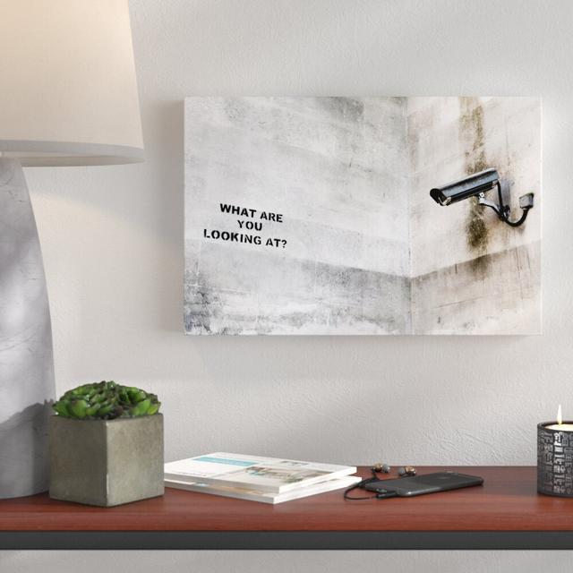 What Are You Looking at by Banksy - Wrapped Canvas Graphic Art Print East Urban Home Size: 51cm H x 76cm W x 4cm D on Productcaster.