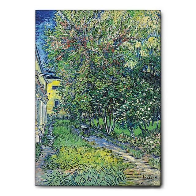 Leinwandbild The Garden of the Asylum in Saint Rémy von Vincent Van Gogh Rosalind Wheeler Größe: 95 cm H x 65 cm B on Productcaster.