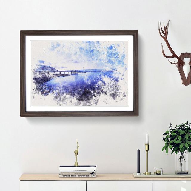 Blue Lake in Iceland - Picture Frame Graphic Art Print East Urban Home Size: 62cm H x 87cm W x 2cm D, Frame Option: Walnut Framed on Productcaster.