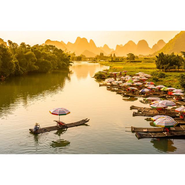 Rafts On Li River Breakwater Bay Size: 51cm H x 76cm W on Productcaster.