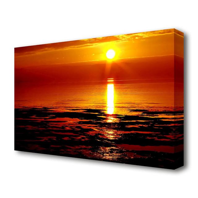 Lapping Waves in Golden Sunlight Seascape - Wrapped Canvas Photograph Print East Urban Home Size: 35.6 cm H x 50.8 cm W x 4.4 cm D on Productcaster.