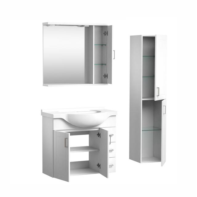 Hanna-Maria 3 Piece 850mm Vanity & Mirror Sets Ebern Designs on Productcaster.