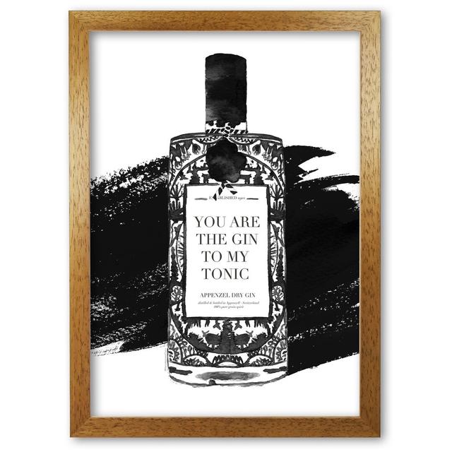 Gin To My Tonic - Single Picture Frame Print East Urban Home Size: 84.1 cm H x 59.4 cm W x 5 cm D, Frame Options: Honey Oak on Productcaster.