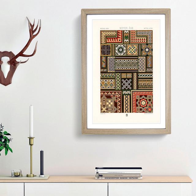 Middle-Age Patterns by Albert Racinet - Picture Frame Painting Print East Urban Home Size: 48cm H x 36cm W x 2cm D, Frame Option: Oak Framed on Productcaster.