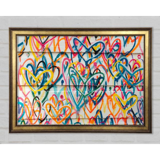 Colour Spectrum Hearts Framed Print Ivy Bronx Size: 21cm H x 29.7cm W x 1.5cm D on Productcaster.