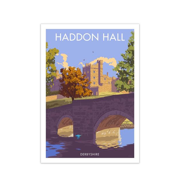 'Derbyshire Haddon Hall' Graphic Art East Urban Home Size: 84.1 cm H x 59.4 cm W x 1 cm D, Frame Options: No Frame on Productcaster.