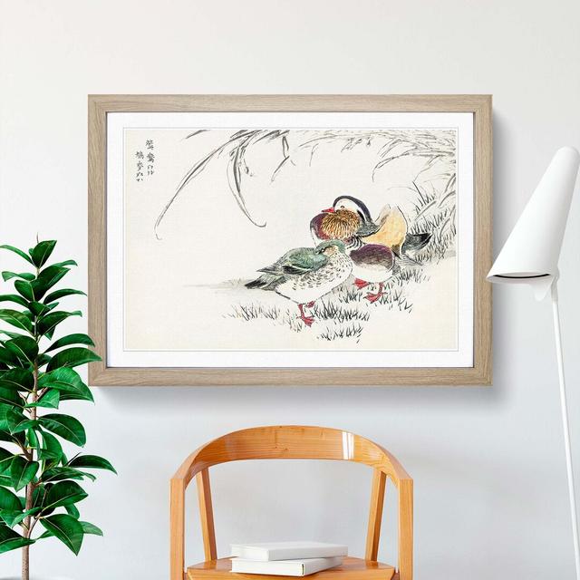 Mandarin Duck by Numata Kashu - Picture Frame Painting Print East Urban Home Frame Option: Oak, Size: 40cm H x 60cm W x 2cm D on Productcaster.