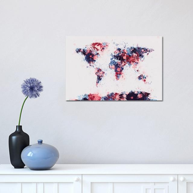 World Map Paint Drops II Ivy Bronx Size: 30.48cm H x 45.72cm W x 1.91cm D on Productcaster.