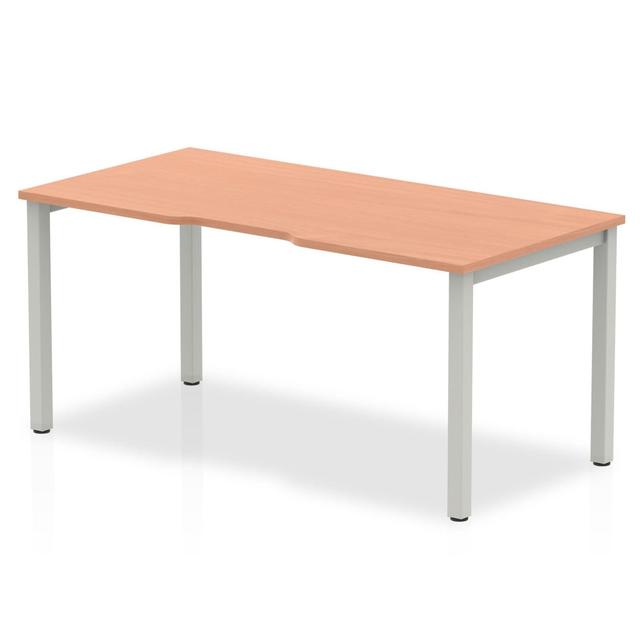 Jave Rectangular Computer Desk Ebern Designs Frame Colour: Silver, Top Colour: Beech, Size: 73cm H x 160cm W x 80cm D on Productcaster.