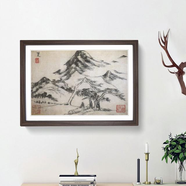 Trees & Mountains by Bada Shanren - Picture Frame Painting Print East Urban Home Frame Option: Walnut Framed, Size: 27cm H x 36cm W x 2cm D on Productcaster.