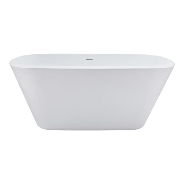 1501.1mm x 718.8mm Freestanding Soaking Acrylic Bathtub Streamline Bath Waste Colour: Brushed Nickel on Productcaster.