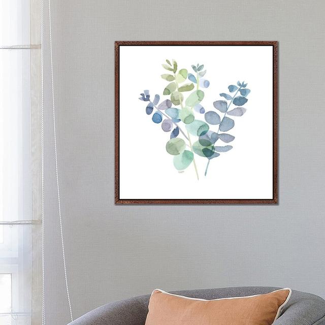 Natural Inspiration Blue Eucalyptus on White II by Tara Reed - Graphic Art Print on Canvas 17 Stories Size: 66.04cm H x 66.04cm W x 3.81cm D, Format: on Productcaster.